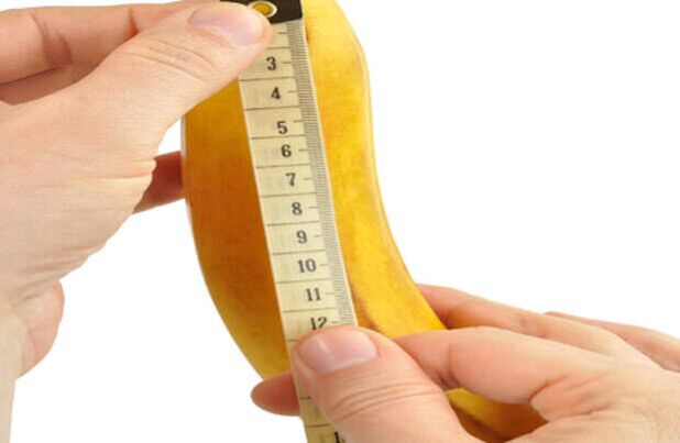 measure the penis before enlarging using the example of a banana