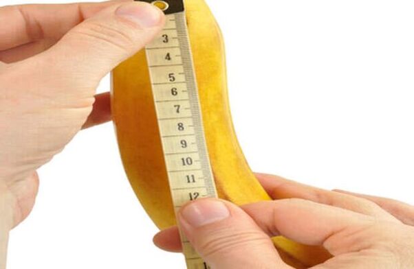measure the penis before it grows using the example of a banana